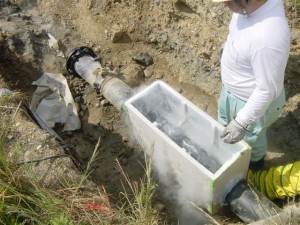 閉塞フランジ取付状況